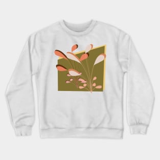 Peach and Brown Contrast in Color Crewneck Sweatshirt